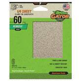 Gator 5033 Sanding Sheet, 4-1/2 in W, 5-1/2 in L, 60 Grit, Coarse, Aluminum Oxide Abrasive, Paper Backing